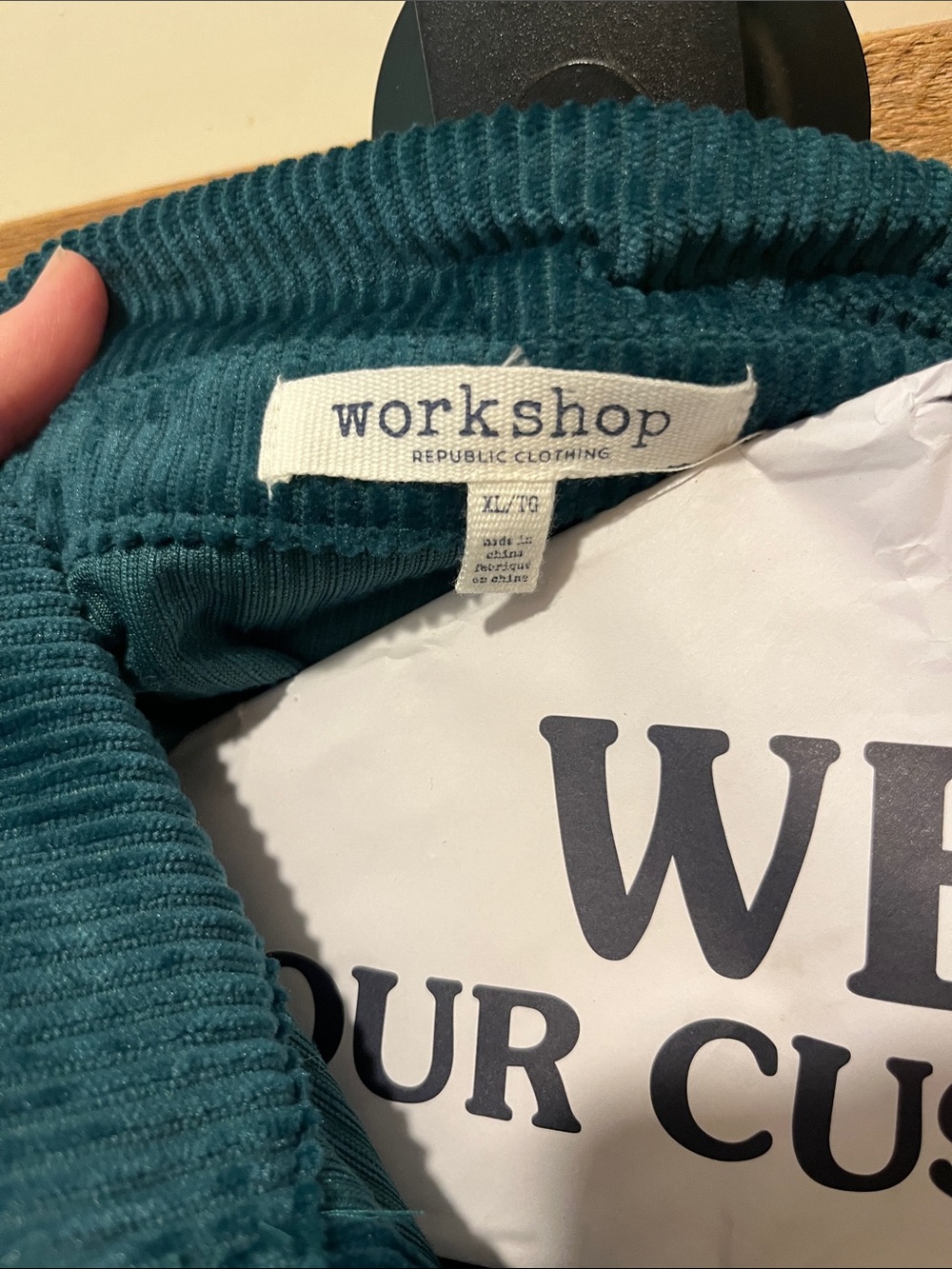 Workshop Republic Clothing Teal-Green Corduroy Button-Down Shirt - Picture 2 of 10